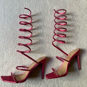 Fashion Nova Elegant Pink Strappy Heels